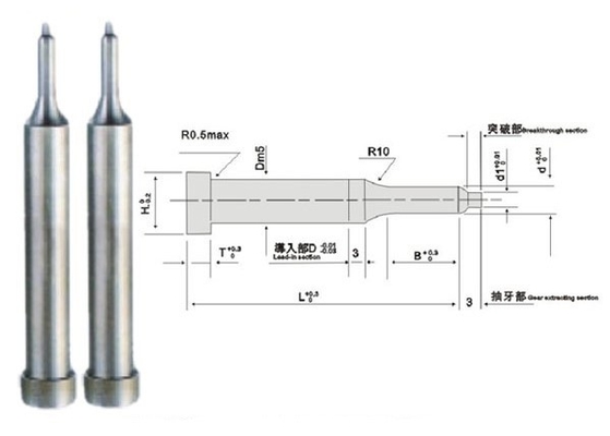 AISI DIN Pilot Punch Set หัวกลมโลหะ SKD11 Press Die Components