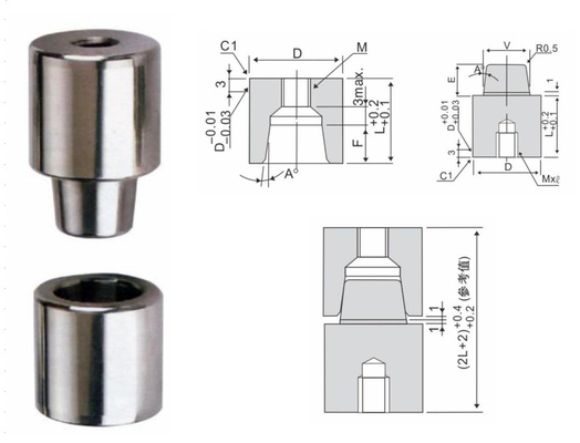 S136 Taper Lock Pin หน่วยระบุตำแหน่งแม่พิมพ์ฉีดพลาสติกความถี่สูง