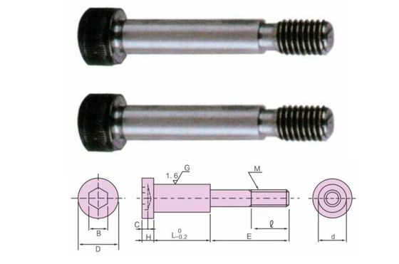 ชิ้นส่วนแม่พิมพ์ความแม่นยำ JIS A Type C ประเภทสแตนเลสสตีลไหล่ Bolt Chemical Black
