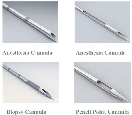 การวางยาสลบ Cannula เข็ม Biopsy Cannula Back Hole Cannula Biopsy Cannula