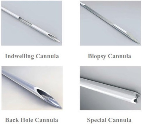 การวางยาสลบ Cannula เข็ม Biopsy Cannula Back Hole Cannula Biopsy Cannula